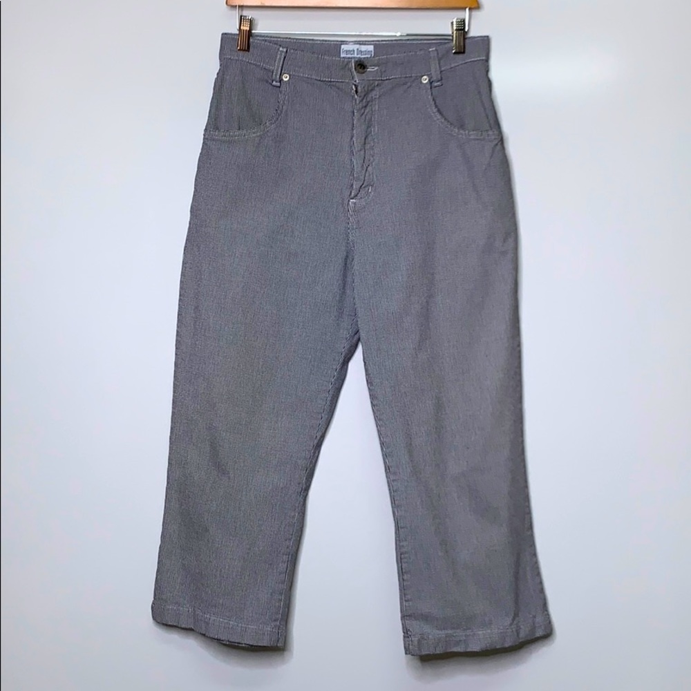 FRENCH DRESSING Black Vintage Crop Pin Check Pants